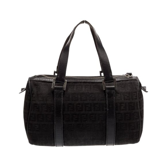 Fendi Zucchino Canvas Handle Bag - Black - Authentic Pre Loved - Picture 1 of 6